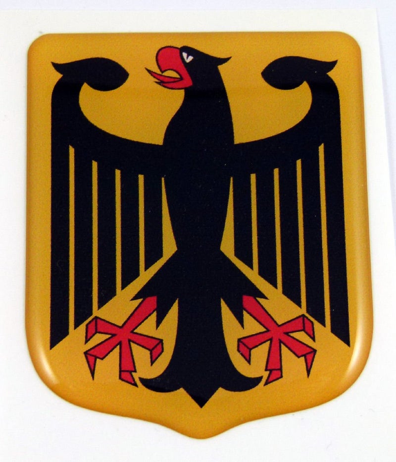 Car Chrome Decals German Eagle Shield Emblem Domed Decal Bike Car Sticker Deutschland Germany DDCUS-GERMEAGLE - Image 1